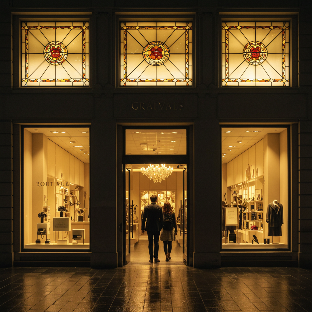 Clientes chegando à loja